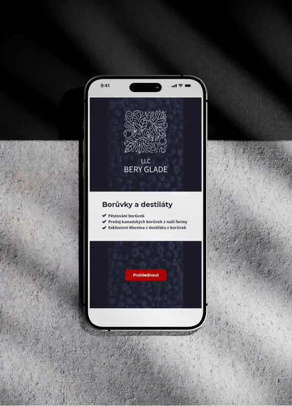 Bery Glade – web mobil